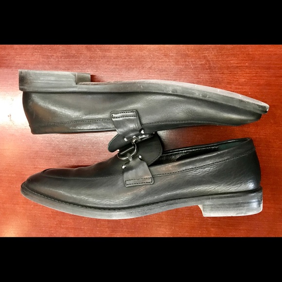 Donald Pliner Black Baby Calf Loafers - Picture 2 of 6